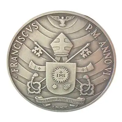 Silver Annual Papal Medal - Year 6 - 2018 Pope Francis Pontificate • $402.99