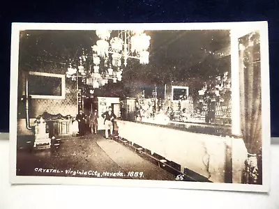 Vintage RPPC Virginia City NV Crystal Bar Saloon As It Was In 1889 Spitoons • $4.95