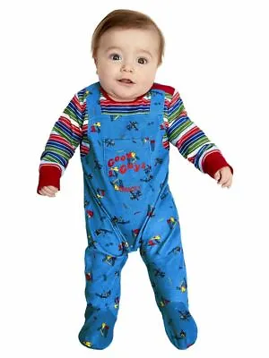 Licensed Chucky Baby Costume Horror Child's Play Halloween Toddler Fancy Dress • £21.81