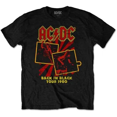 Ac/Dc Back In Black Tour 1980 Official Tee T-Shirt Mens Unisex • £15.99