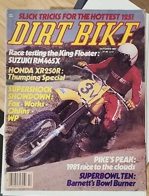 Dirt Bike October 1981 Vintage Motocross Suzuki RM465 Honda XR250R Pikes Peak MX • $14.50