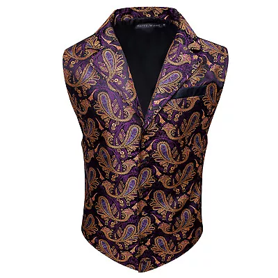Mens Victorian Suit Vest Tailored Collar Silm Fit Steampunk Gothic Waistcoat • $24.99