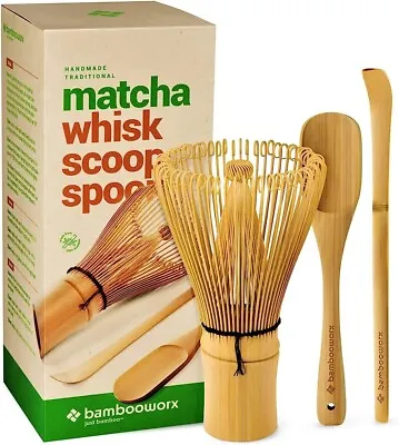 Matcha Whisk Set - Matcha Whisk (Chasen) Traditional Scoop (Chashaku) Tea S... • $8.97