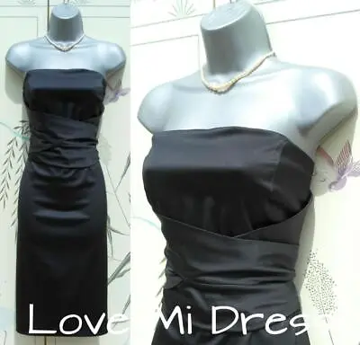 Gorgeous 50's Style Satin Corset Wiggle Dress Sz 6 8 10 12 14 16 18 20 22 • £16