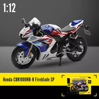 1:12 Honda CBR 1000RR-R Fireblade SP Motorcycle Model Diecast Toys Gifts White • £23.99