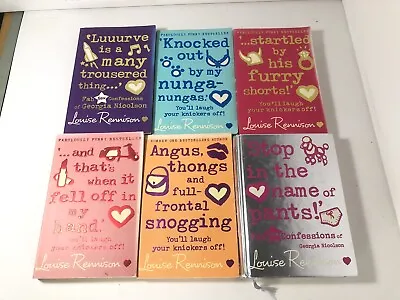Bundle Of 6x Louise Rennison Books - Angus Thongs -Georgia Nicolson Confessions • £6