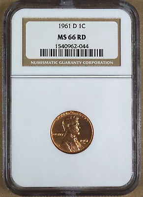 1961-d Lincoln Cent Ngc Ms66rd • $19.99