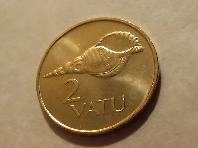 2002 Vanuatu 2 Vatu  Conch Shell  Animal Wildlife Coin   Seashore Ebayship • $2.65