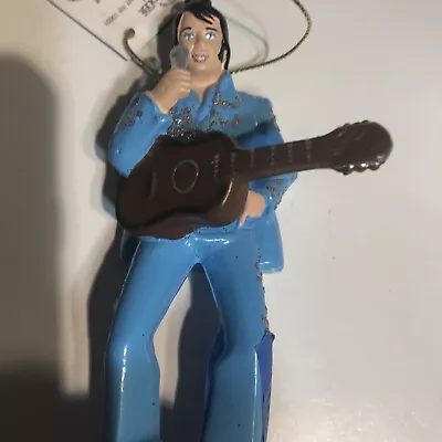 Kurt S Adler Elvis® In Blue Suit Playing Guitar Elvis Presley Christmas Ornament • $10.95