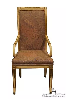 KARGES FURNITURE Yellow Cream Painted Italian Provincial Style Dining Arm Chair • $615.99