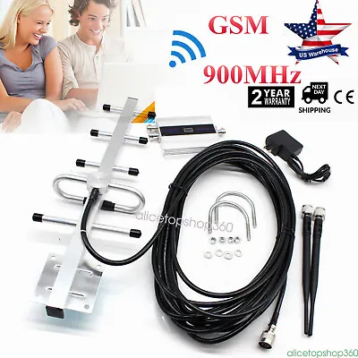 4G/3G/2G GSM LCD Cellular Phone Signal Booster Amplifier Yagi Antenna Kit 900MHz • $40.85