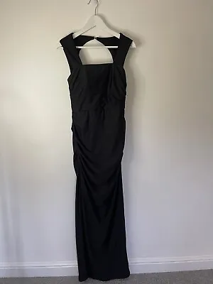 £19.99 • Buy Black Floor Length Dress Prom Rouched Zip Up Never Worn Size 10