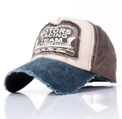 Vintage Distressed 100% Cotton Motorcycle Racin Baseball Cap Hat Ball Dad Washed • $16.99