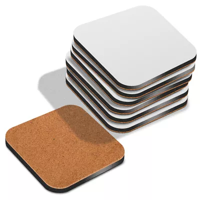 £3.99 • Buy 10cm 12cm MDF Blank Sublimation Coasters Cork Backed Square XL Jumbo Extra Large