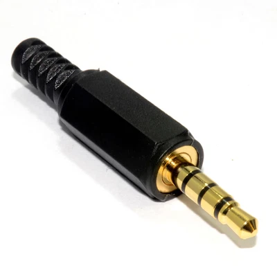 £2.50 • Buy 3.5mm 4 Pole Jack Plug Solder Terminal For Audio Or Video Cable GOLD