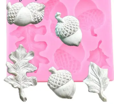 Oak Leaf Acorn Leaves Mold Food Safe Fondant Clay FAST Free Ship • $10.39