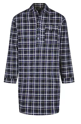 Mens Brushed Cotton Flannel Nightshirt  Sizes M To 3xl Striped And Patterned • $23.42