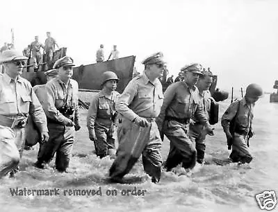 Photograph MacArthur & Philippine President Osmena Landing On Palo Beach 1944 • $12.95