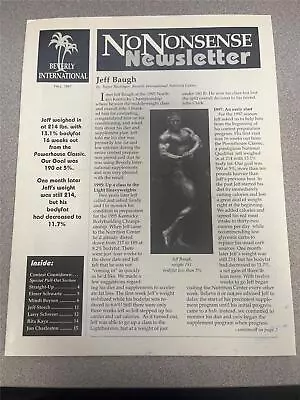 Early NO NONSENSE NEWSLETTER Bodybuilding Muscle Booklet FALL 1997 • $10