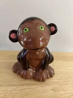 Ceramic Monkey Bank With Green Eyes • $14.95