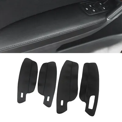 4x Black Leather Inner Door Panel Armrest Cover Skin Kit For VW Golf 7 MK7 14-18 • $14.99