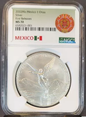 2022 Mexico Silver Libertad 1 Onza Ngc Ms 70 Perfection First Releases • $79.95