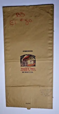 $20 • Buy X LARGE Vintage Paper Sack Bag - STONE GROUND, WADE'S MILL, RAPHINE VA 1984