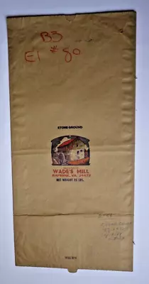 $20 • Buy X LARGE Vintage Paper Sack Bag - STONE GROUND, WADE'S MILL, RAPHINE VA 1984