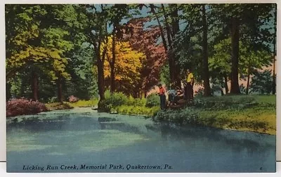 Quakertown PA Licking Run Creek Memorial Park Linen Postcard F7 • $5.99