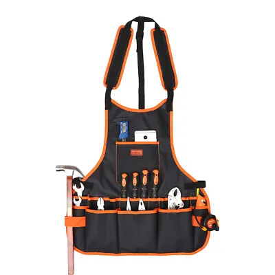 Bib Apron 16-Pocket Tool Woodworking Gardening Craft Mechanic Wood Shop • $14.99