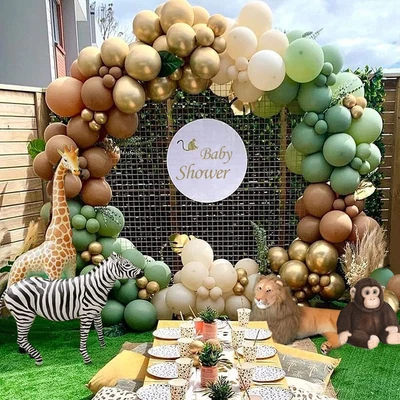 Jungle Safari Balloon Arch Kit Sage Green And Brown Balloons Safari Green B... • $21.54