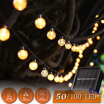 50/100 LED Solar Globe String Lights Fairy Outdoor Festoon Garden Party Decor • $13.99