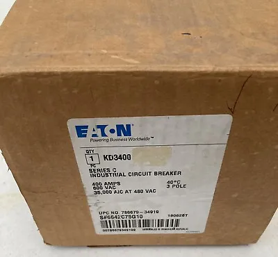 $1000 • Buy Eaton Series C KD3400 400A 600V Complete Molded Case Circuit Breaker