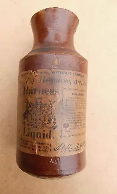 Original Labelled 19th Century Pot Harness ( Horse) Liquid Harris London. Empty • £16