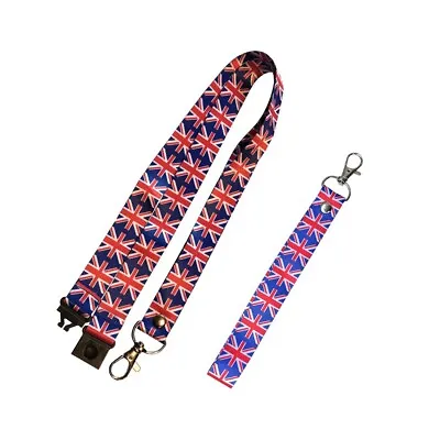 Union Jack Lanyard Key Tag SET - Keyring Luggage Tag Zipper Pull Bag UK GB • £9.59