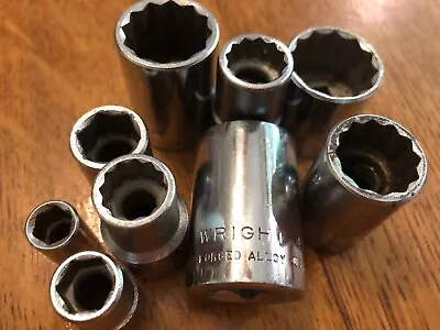 Wright Tool SAE Chrome Socket 1/4 3/8 & 1/2 Drive 12 & 6 Pt. Select Size • $4