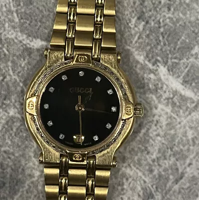 Gucci Vintage 18k Gold Watch Diamond Bezel Rare • $1500