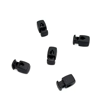 Small Single Hole Cord Stopper Lock Toggle Stop ⋆ Metal Spring ⋆ Black M332 ⋆ • £3.19