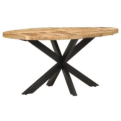 £351.78 • Buy Dining Table 160x90 Cm Solid Mango Wood Industrial Style Kitchen Dinner Table