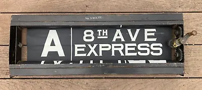 1930-1940 IND/BMT New York Subway R-1/9 Car Side Route Sign Box W/complete Sign • $695