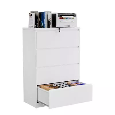 4 Drawers Metal Filing Cabinet Lateral For Home School Office Storage Cabinet • $239.99