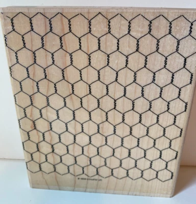 $18 • Buy Stampin UP CHICKEN WIRE Wooden Background Stamp