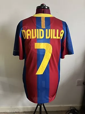 Barcelona Fc David Villa Nike 2010/2011 Home Shirt Mens Size Small • £49.99