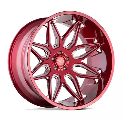 TUFF T3B Rim 24X14 5X127 Offset -72 Candy Red W/Milled Spokes (Quantity Of 1) • $484.27