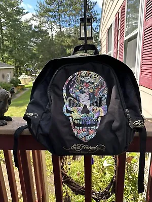 Ed Hardy By Christian Audigier Eternal Love Skull Geisha Girl Tiger Backpack • $69.99