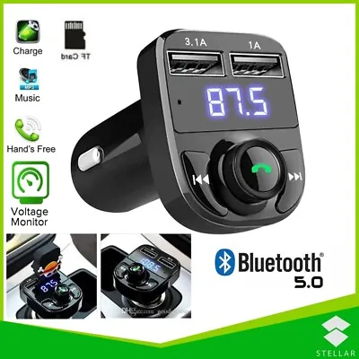 Uk Car Wireless Bluetooth Fm Transmitter Mp3 Player Usb Car Charger Adapter • £6.89