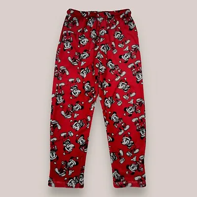 Disney Mickey Mouse Red Christmas Holiday Fleece Pajama Pants Loungewear Men’s S • $12.85