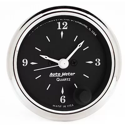 Auto Meter 1785 Old Tyme Black Analog Clock Gauge 2 1/16  Full Sweep • $146.58