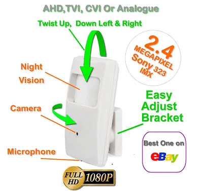 Cctv Spy Pir Hd Camera Covert Hidden 1080p Night Vision Audio Tvi Ahd Cvi Uk • £46.65