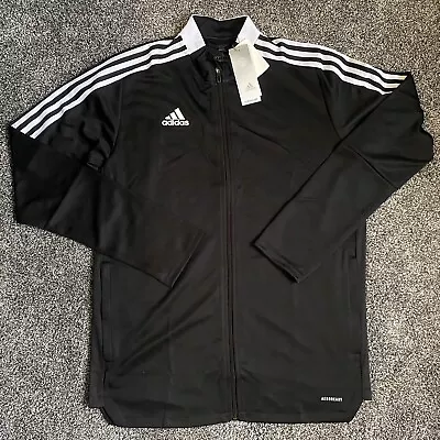 Adidas Tiro21 Track Jacket Men’s Large Full Zip Black White Aeroready GM7319 NWT • $37.99